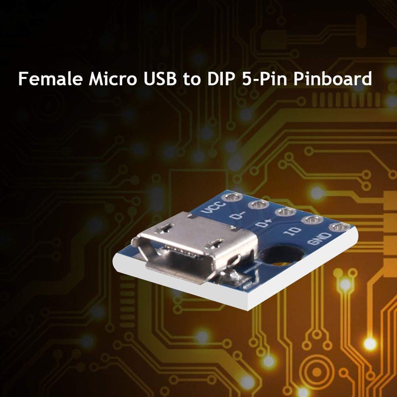 MELIFE 10pcs Female Micro USB to DIP 5-Pin Pinboard, 2.54mm Micro USB Type Interface Power Adapter Board 5V Breakout Module - Image 2